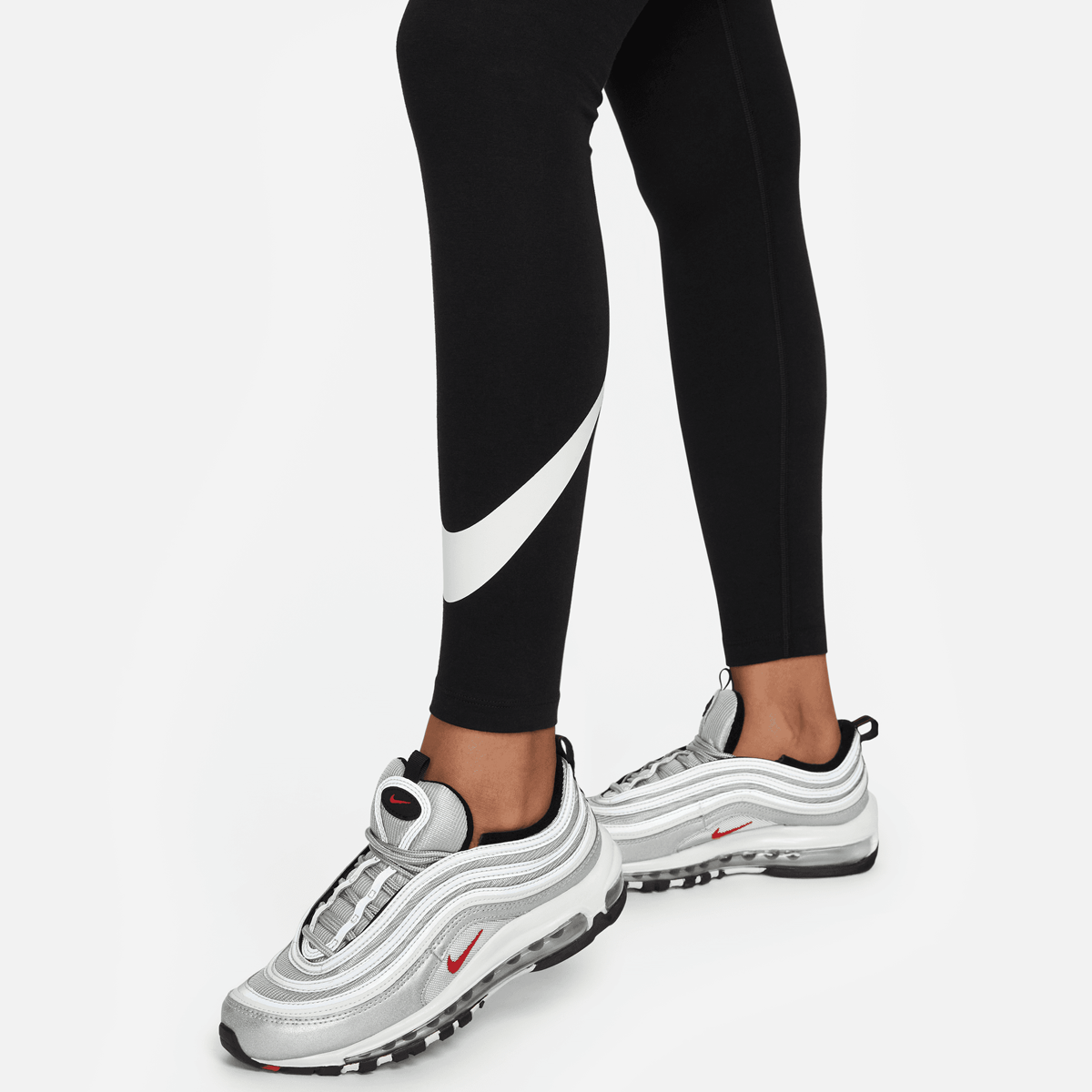 Nike Sportswear Classics Graphics High Rise Tight Swoosh Leggings Dames black sail maat: XS beschikbare maaten:XS S M XL