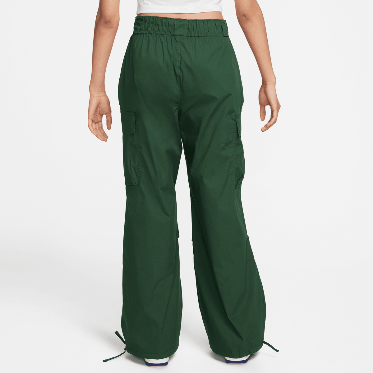 Nike Sportswear Woven Loose Pants High-waisted Swoosh Trainingsbroeken Dames dunkelgrün maat: XS beschikbare maaten:XS