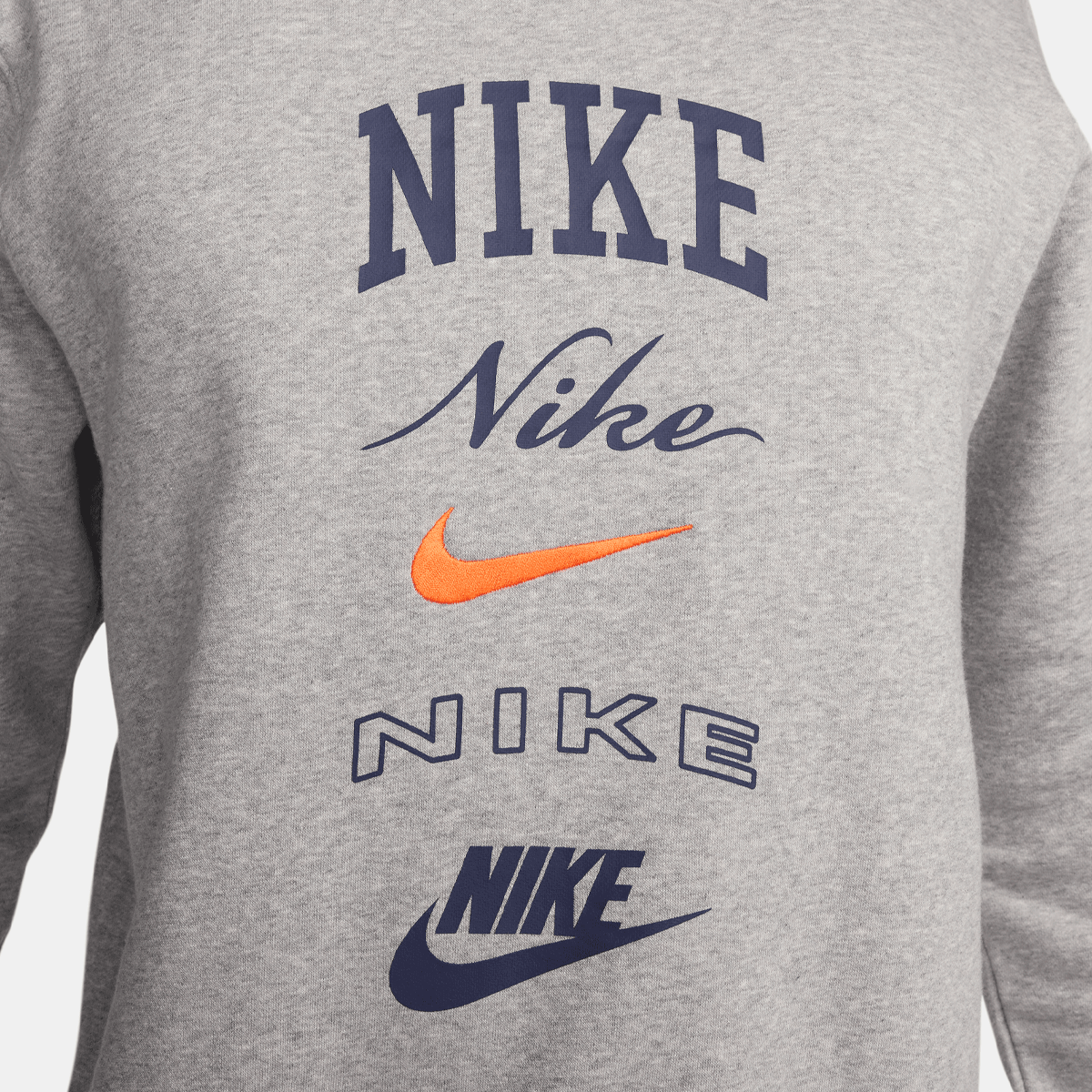 Nike Club Basketball Crew Stack Gx Sweatshirts Heren dk grey heather safety orange maat: S beschikbare maaten:S M L XL