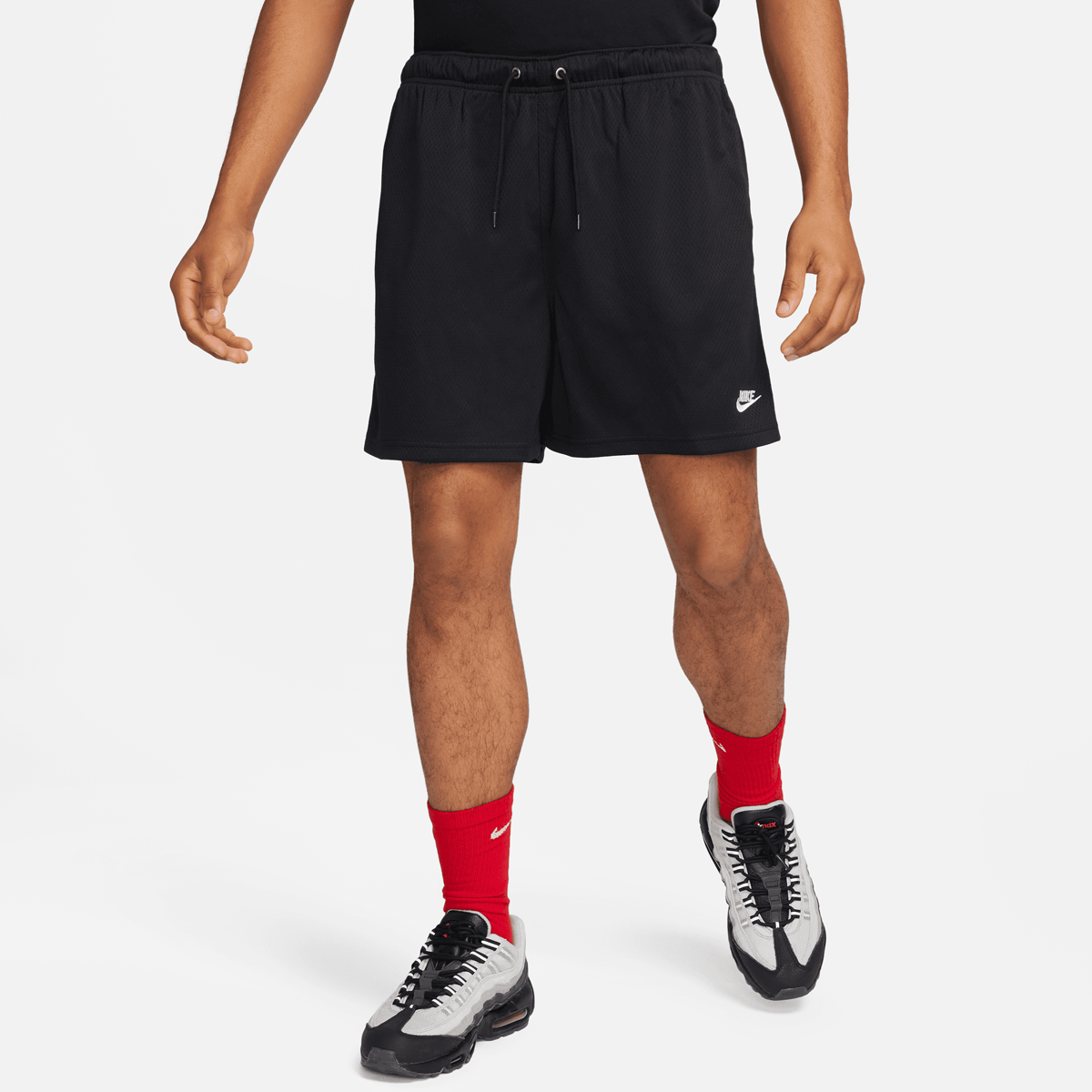 Nike Club Mesh-flow-shorts Sportshorts Heren black white maat: XL beschikbare maaten:L XL