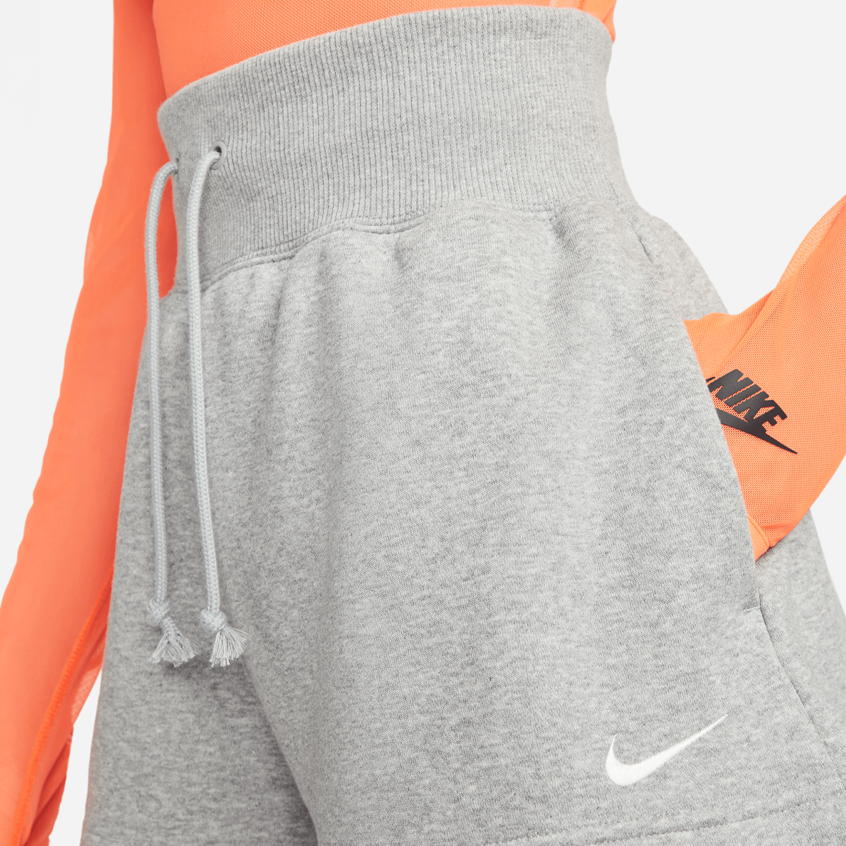 Nike Sportswear Phoenix Fleece Sportshorts Dames dk grey heather sail maat: XS beschikbare maaten:XS S M L