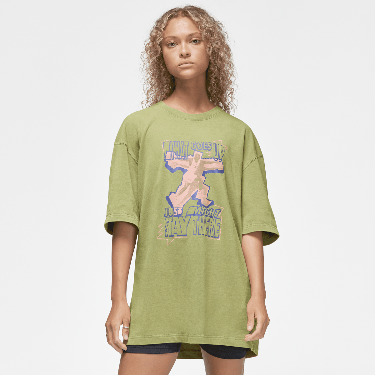 Nike Oversized Short Sleeve Tee Heritage T-shirts Dames sky j lt olive alligator maat: XS beschikbare maaten:XS S M L