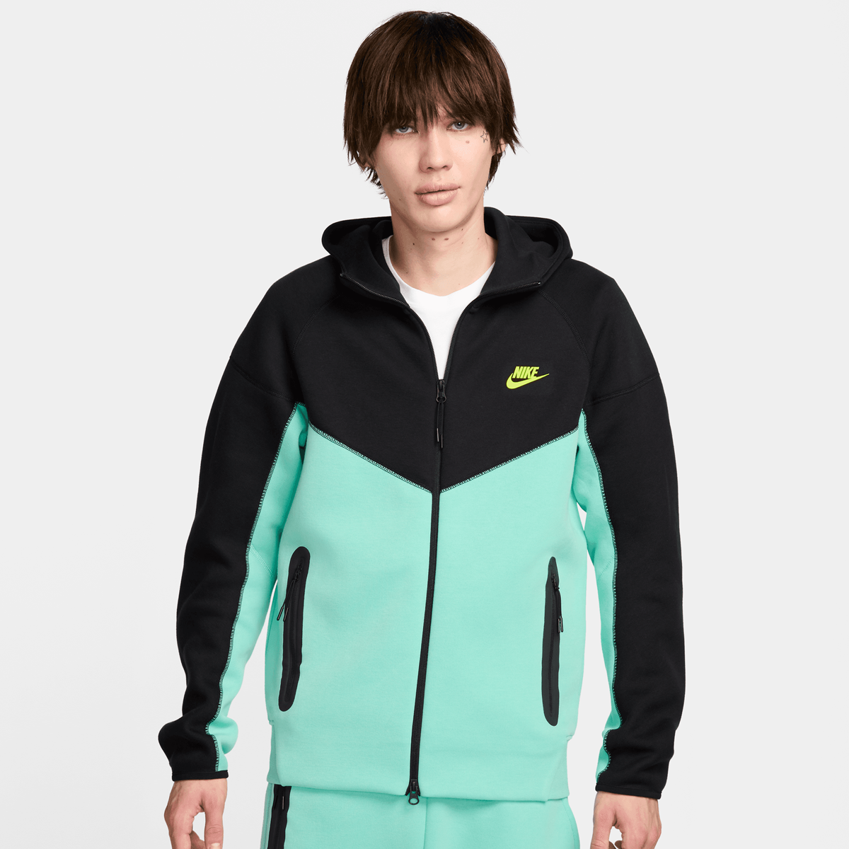 Nike Sportswear Tech Fleece Windrunner Full-zip Hoodie Trainingsjassen Heren emerald rise black maat: S beschikbare maaten:S M L XL XXL