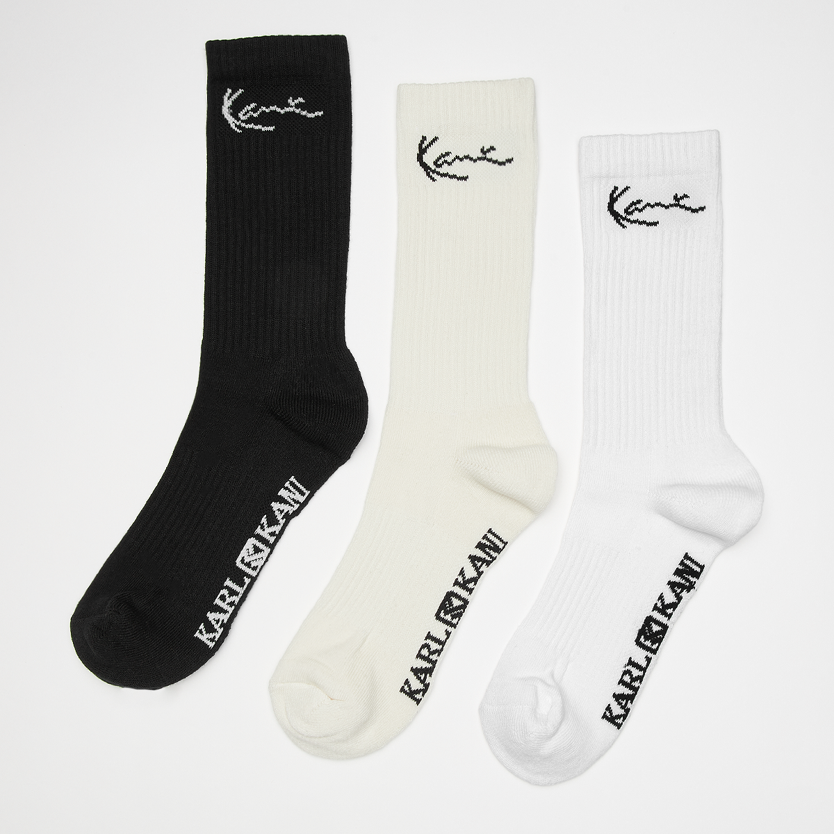 Karl Kani Signature Socks (3 Pack) Lang Heren black off white white maat: 43-46 beschikbare maaten:35-38 39-42 43-46
