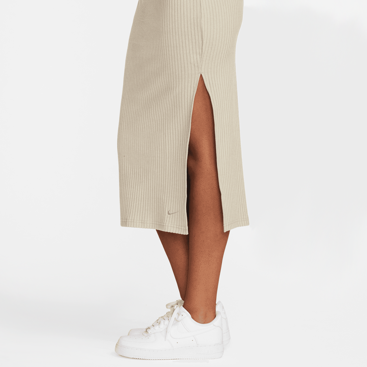 Nike Sportswear Chill Knit Ribbed Midi Skirt Rokken Dames beige maat: XS beschikbare maaten:XS S M L