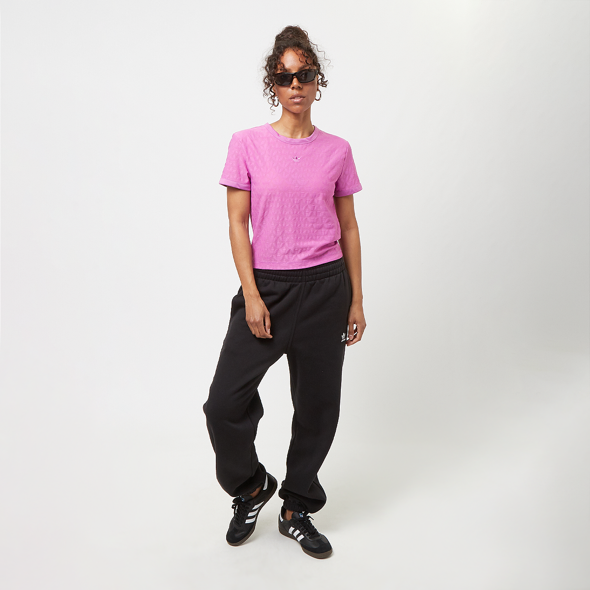 adidas Originals Mesh Crop T-shirt T-shirts Dames semi pulse lilac maat: XS beschikbare maaten:XS S M L