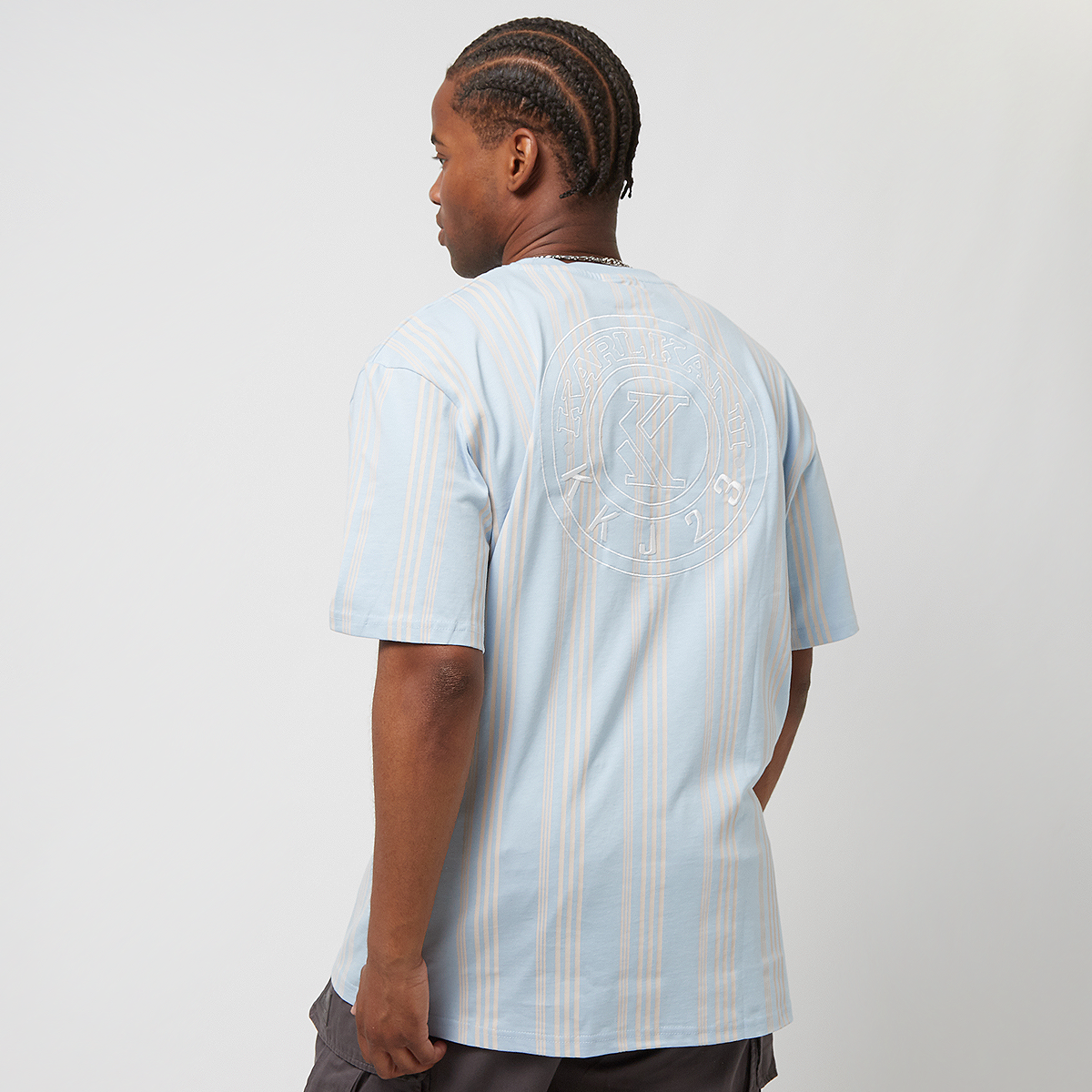 Karl Kani Small Signature Striped Tee T-shirts Kleding light blue off white maat: XL beschikbare maaten:S M XL