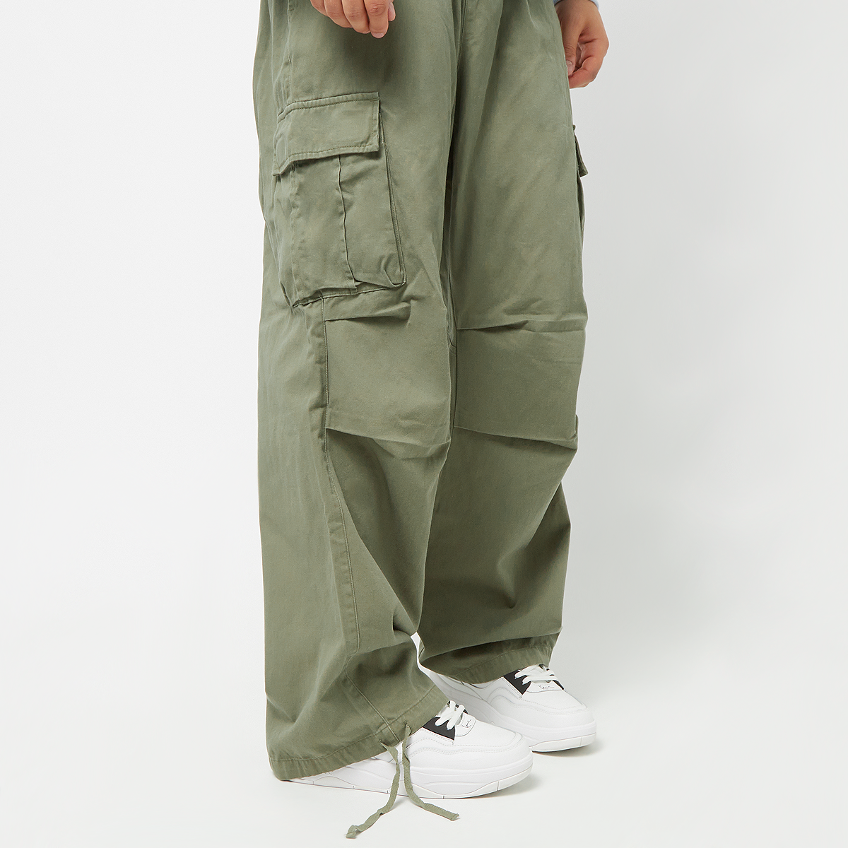 Karl Kani Small Signature Washed Parachute Pants Trainingsbroeken Kleding Dusty Green maat: S beschikbare maaten:S
