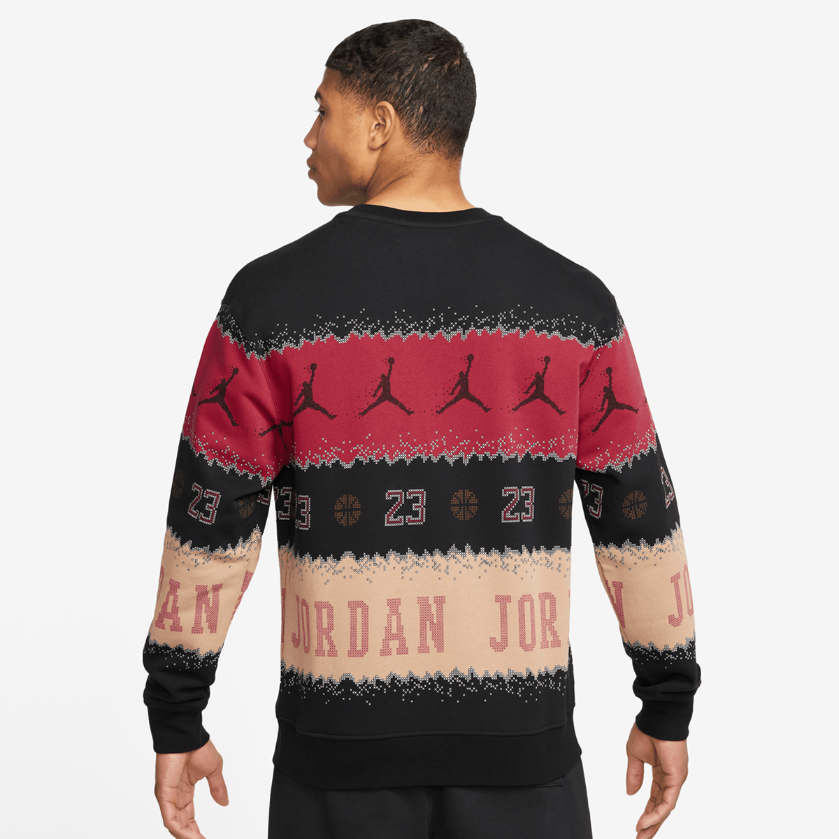 Jordan Essential Member Holiday Fleece Crew Pullover Sweatshirts Heren gym red black maat: S beschikbare maaten:S M