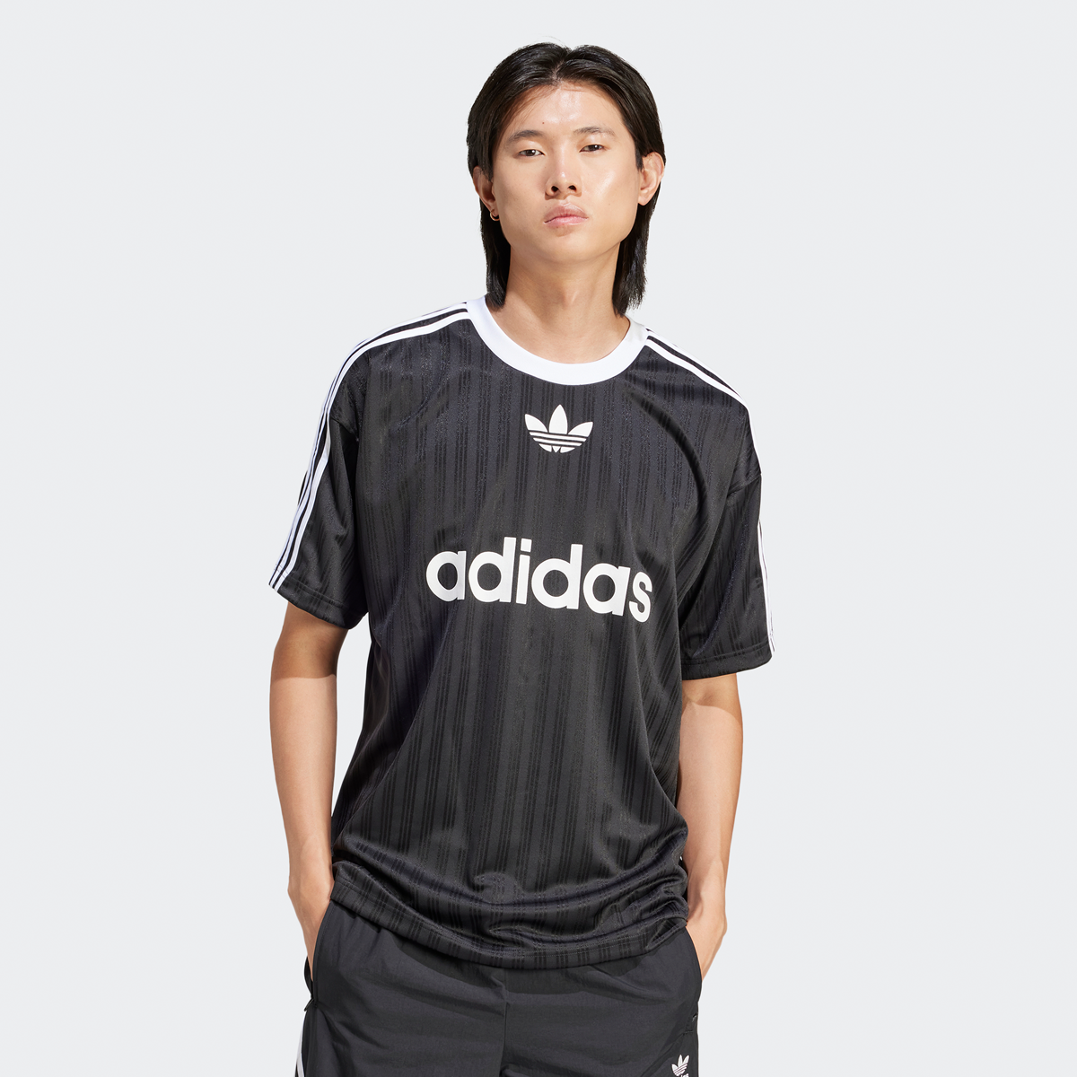 adidas Originals Adicolor 3-stripes Jersey Sportshirts Heren black white maat: S beschikbare maaten:S M L XL