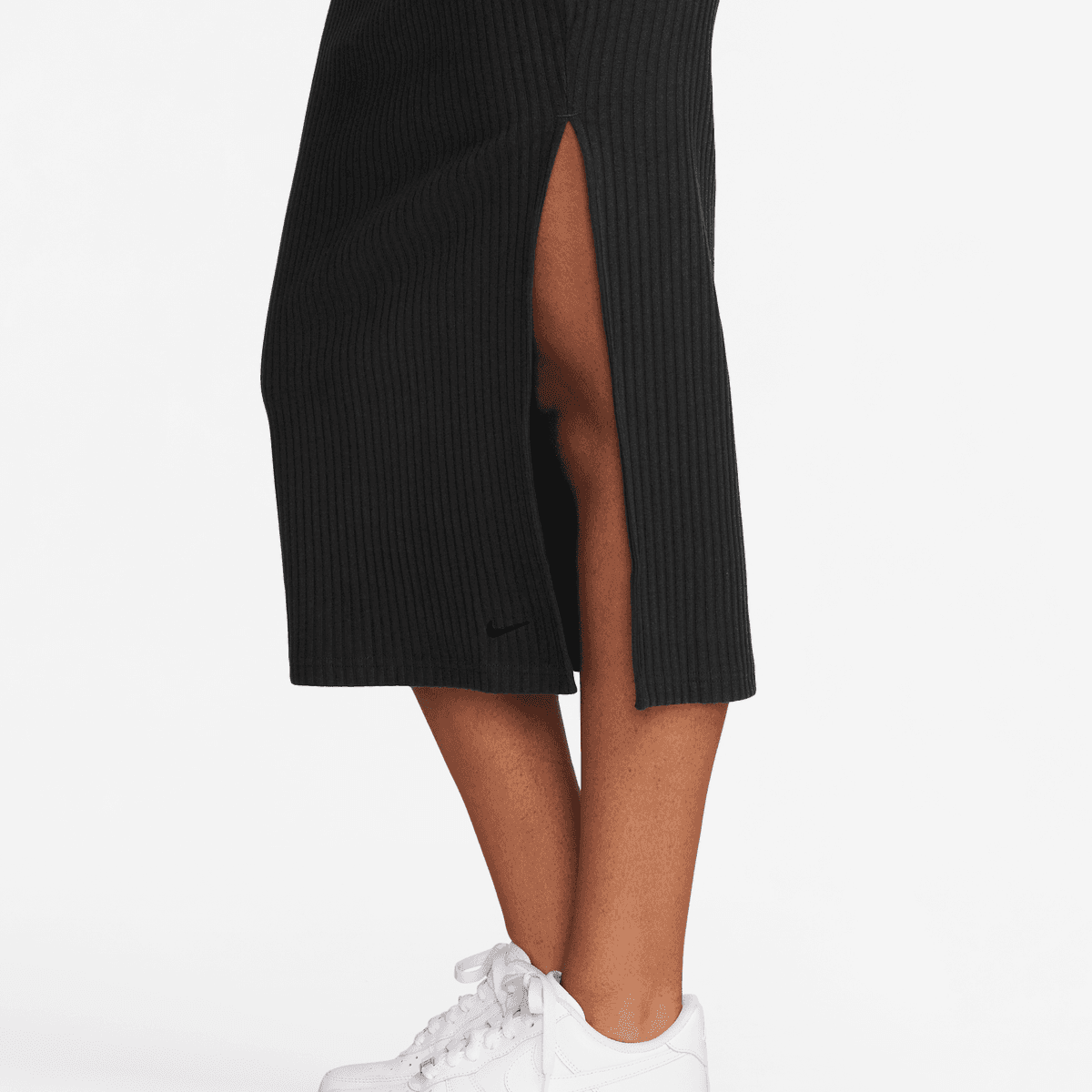 Nike Sportswear Chill Knit Rib Mid Cut Skirt Rokken Dames black black maat: S beschikbare maaten:XS S M L