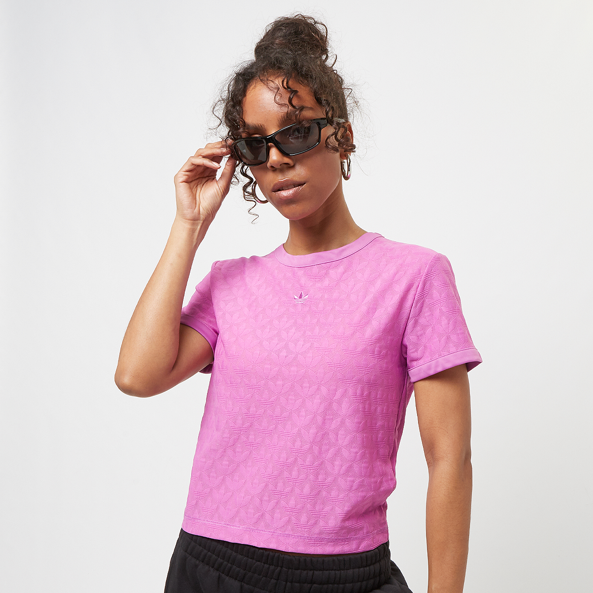Adidas Originals Mesh Crop T-shirt T-shirts Dames semi pulse lilac maat: XS beschikbare maaten:XS S M L