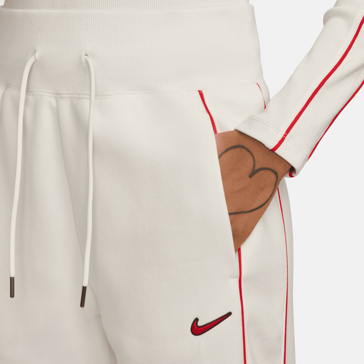 Nike Sportswear Phoenix Fleece High-waisted Open-hem Sweatpants Trainingsbroeken Dames sail sail university red maat: XS beschikbare maaten:XS