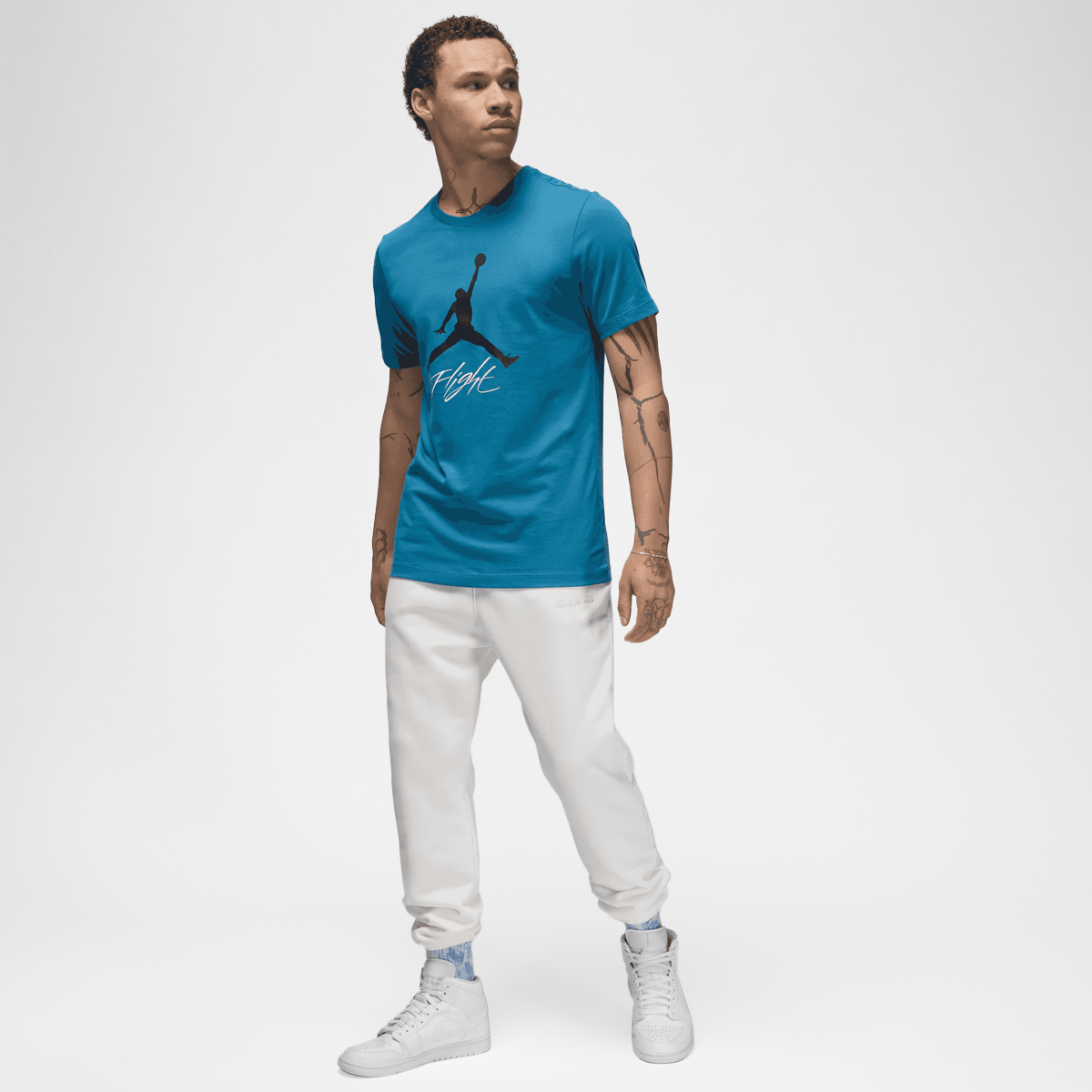 Jordan Jumpman Flight High-brand-read Tee T-shirts Heren industrial blue black maat: M beschikbare maaten:S M L XL