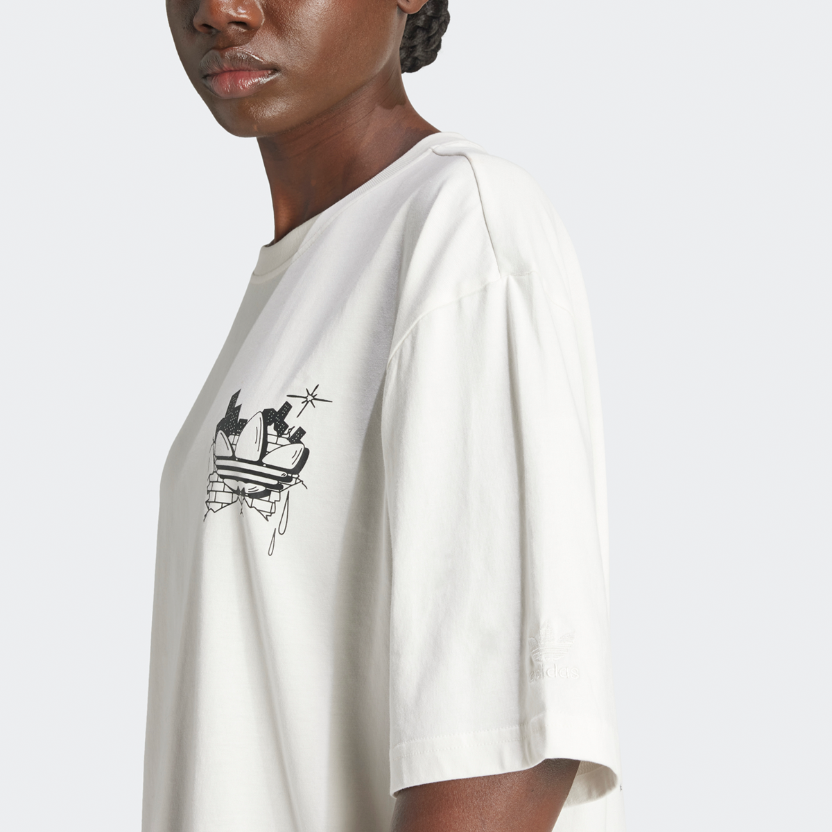 adidas Originals Graffiti Graphic T-shirt T-shirts Dames cloud white maat: M beschikbare maaten:XS S M L