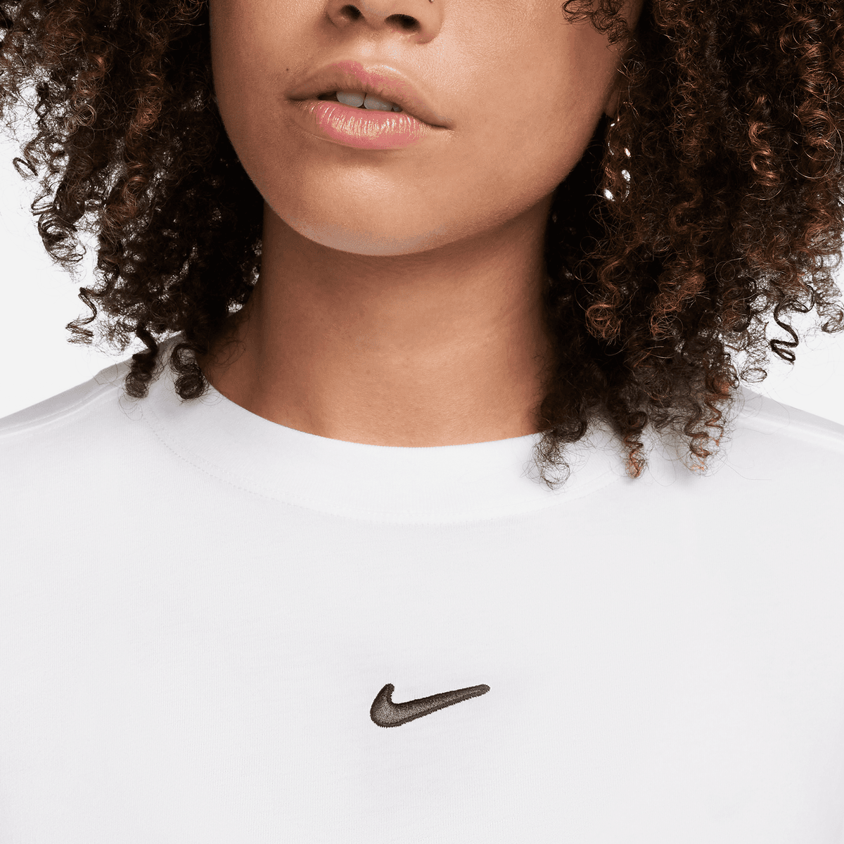 Nike Sportswear Longsleeve Tee Boyfriend Print Swoosh Sweatshirts Dames white anthracite maat: XS beschikbare maaten:XS S M