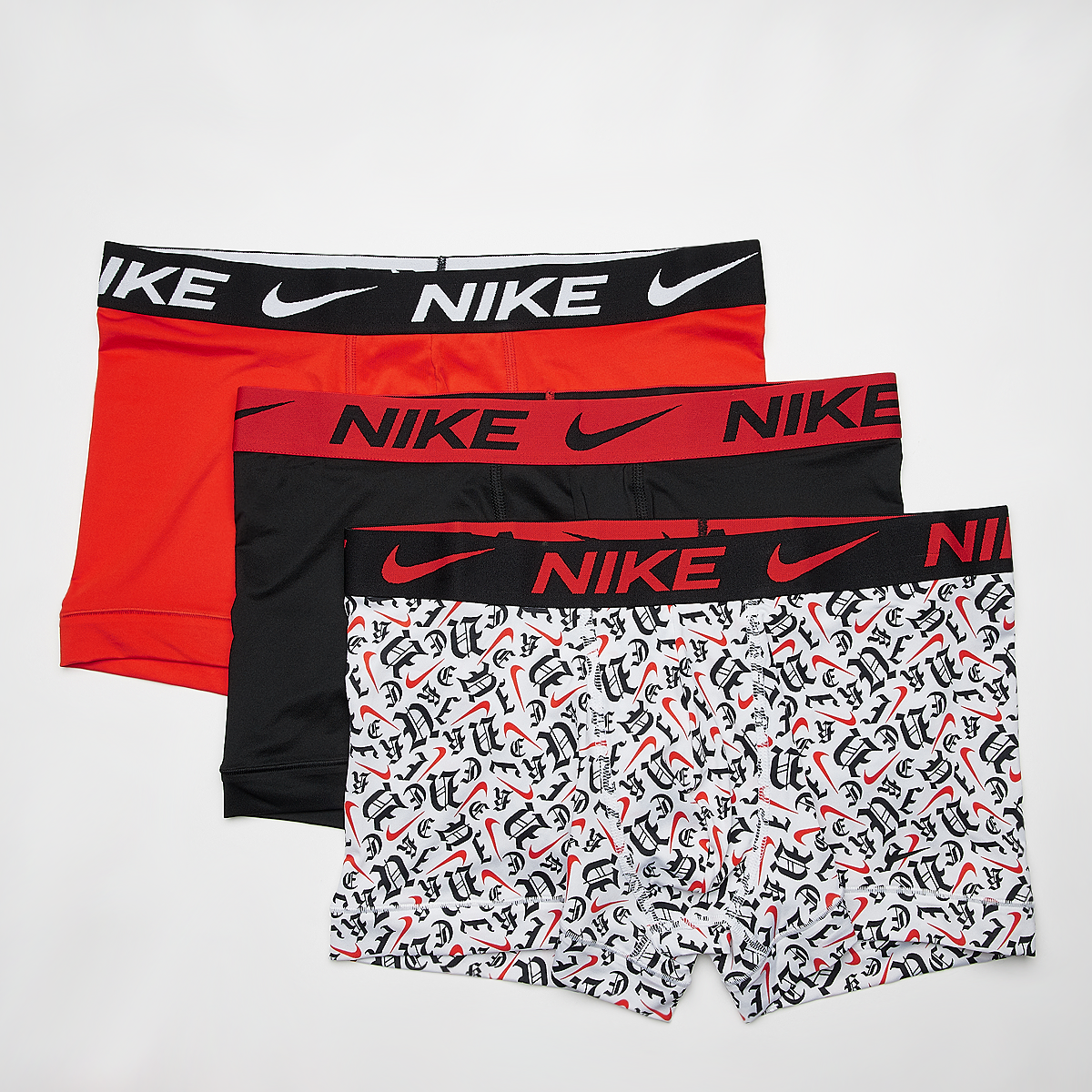 Nike Underwear (3 Pack) Boxershorts Heren gothic print black picante red maat: XL beschikbare maaten:S M L XL