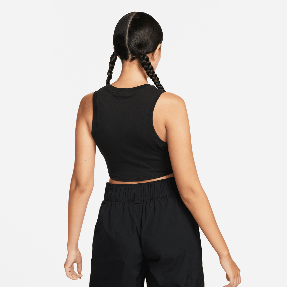 Nike Sportswear Essentials Rib Crop Tanktop Tops Dames black sail maat: XS beschikbare maaten:XS S M L XL