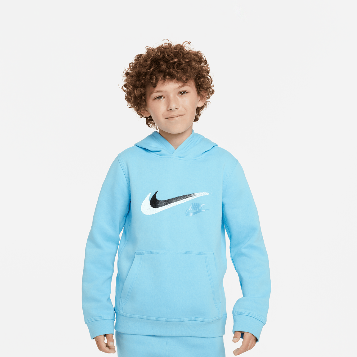Nike Sportswear Big Kids' (boys') Fleece Pullover Graphic Hoodie Hoodies Kids aquarius blue maat: 137 beschikbare maaten:137 147 158 170