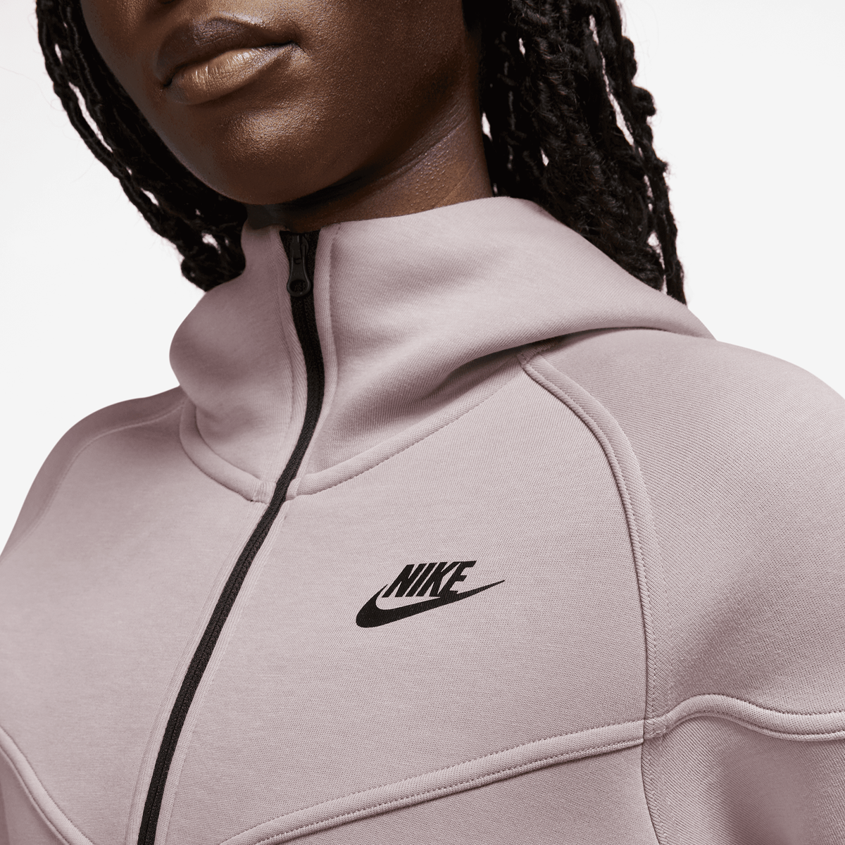 Nike Sportswear Tech Fleece Windrunner Full-zip Hoodie Rits hoodies Dames platinum violet black maat: XS beschikbare maaten:XS S M L