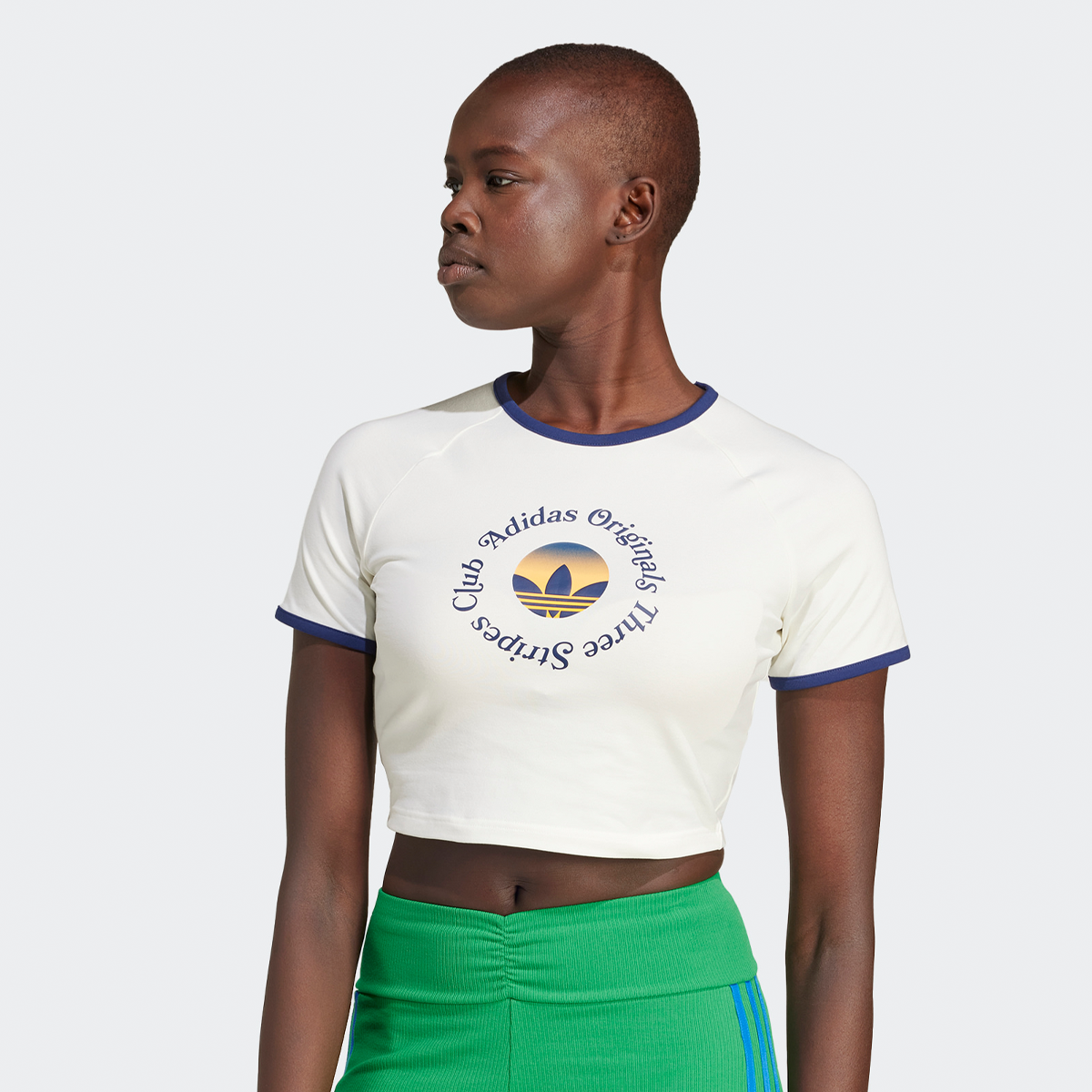 Adidas Originals Graphic Crop T-shirt Summer Glow T-shirts Dames off white maat: XS beschikbare maaten:XS S M L
