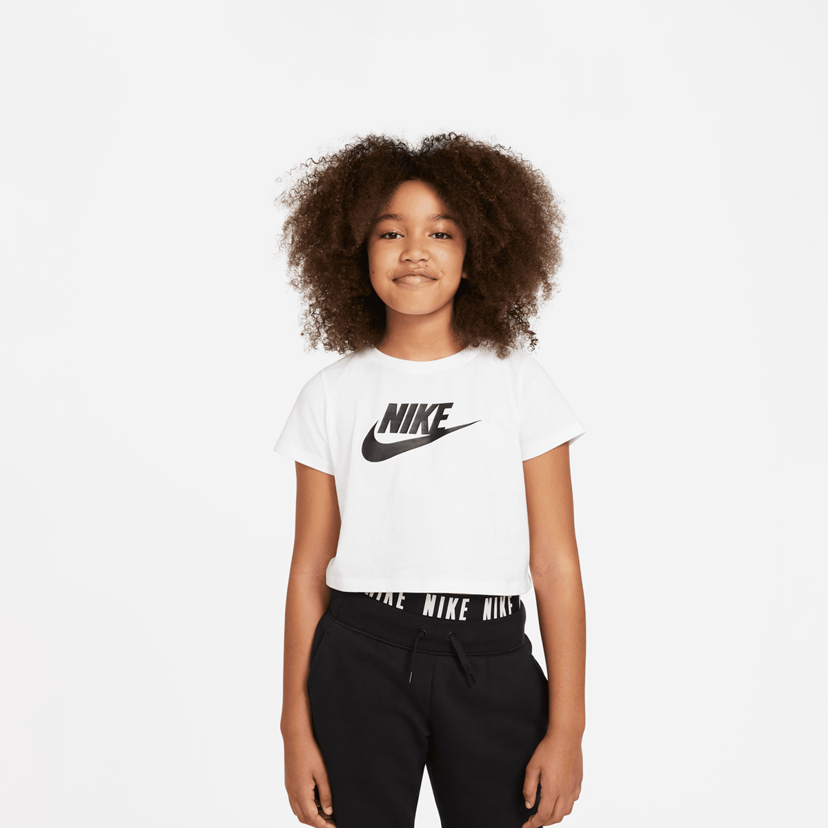Nike Cropped T-shirt T-shirts Kids white black black maat: 170 beschikbare maaten:170