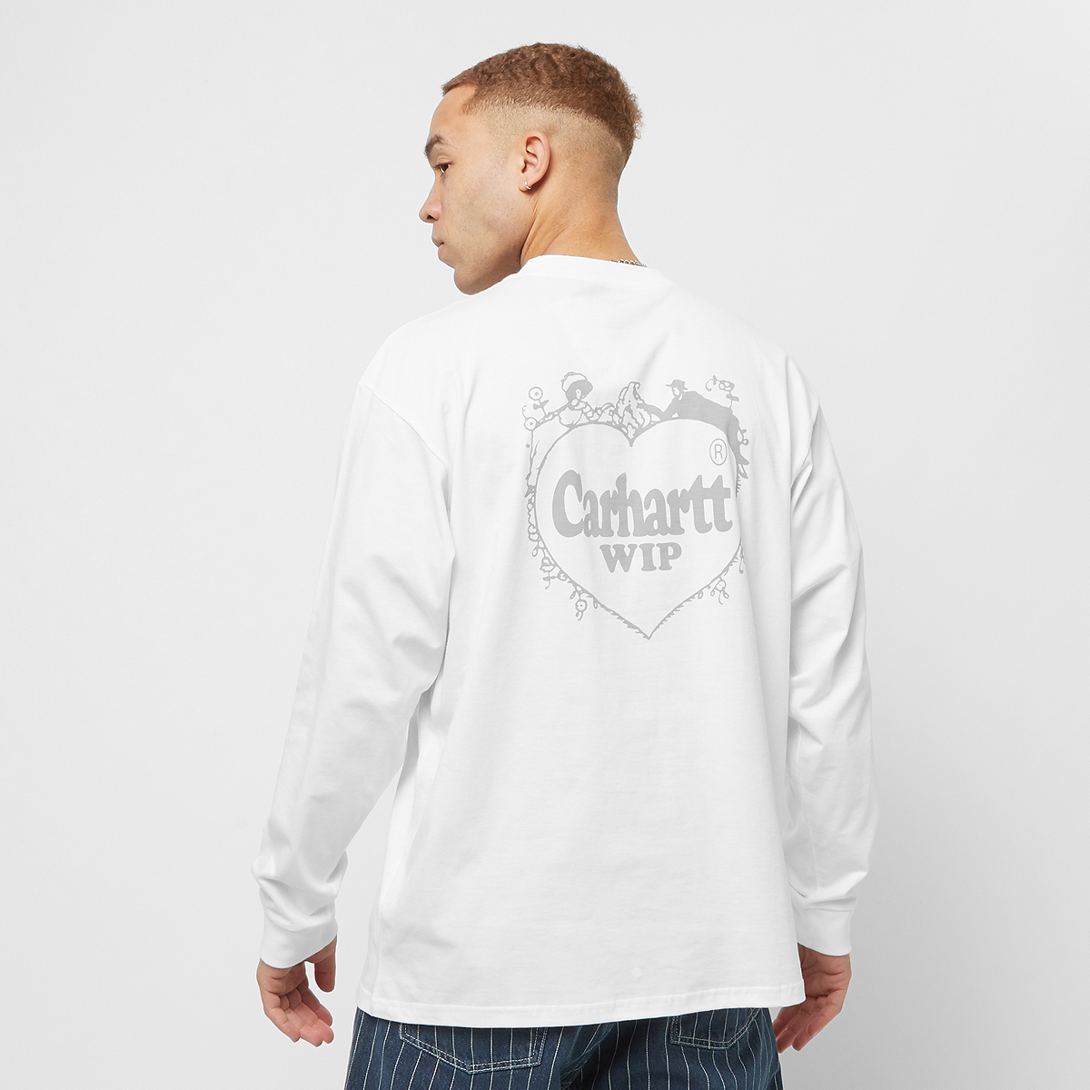 Carhartt WIP Longsleeve Spree T-shirt Longsleeves Heren white grey maat: S beschikbare maaten:S L XL