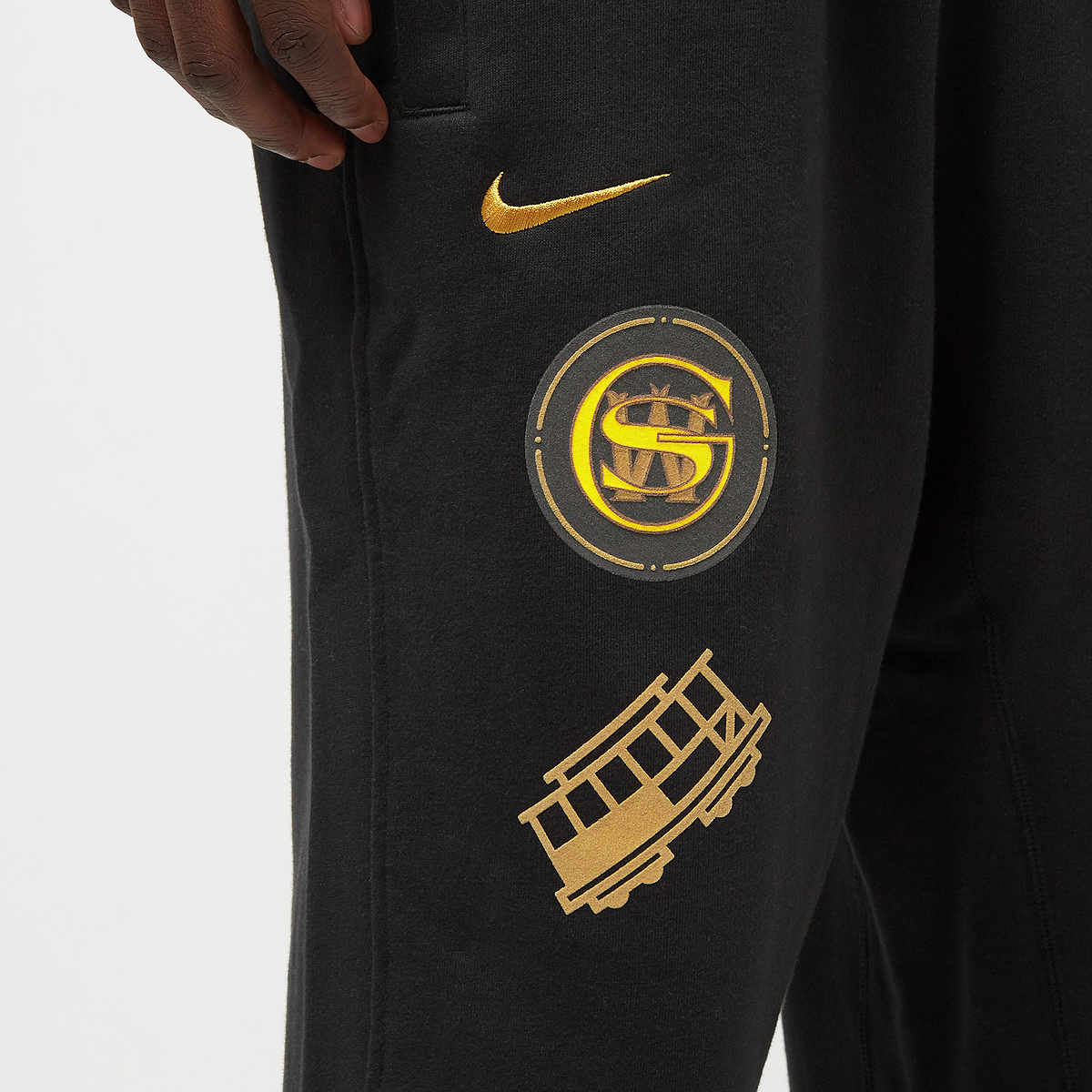 Nike Nba Golden State Warriors Standard Issue Pants Courtside City Edition Trainingsbroeken Heren Black maat: L beschikbare maaten:S M L