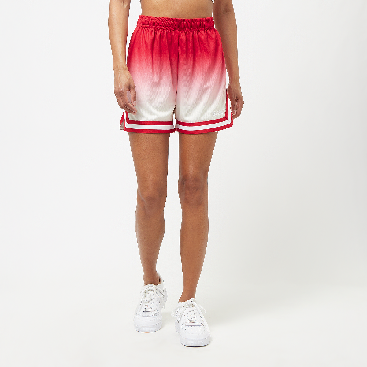 Karl Kani Retro Gradient Mesh Shorts Sportshorts Dames red off white maat: XS beschikbare maaten:XS S M L XL
